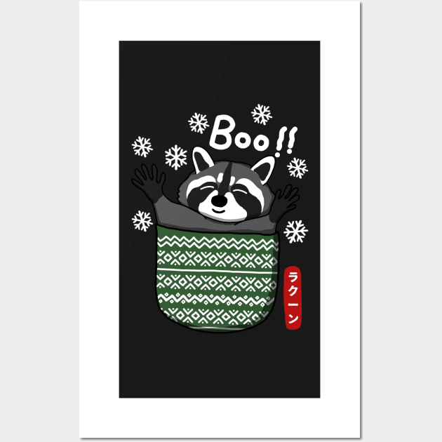 Funny Raccoon In Ugly Pocket Wall Art by Luna Illustration